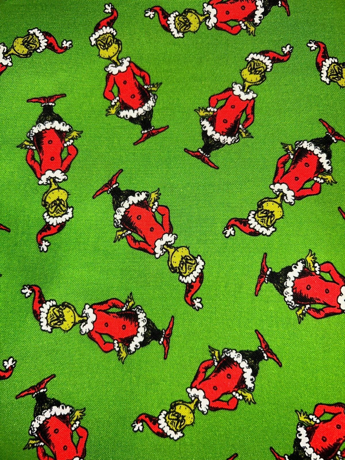 How the Grinch Stole Christmas Fabric Grinch Toss Fabric Green sold by