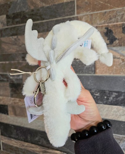 JELLYCAT FLUFFY WHITE SNOW DRAGON COLLECTIBLE BAG CHARM PLUSH CUDDLY TOY KEYRING - Picture 8 of 24