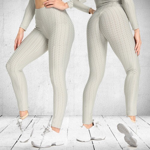 Women Tik tok Leggings Push Up Ruched High Waist Gym Yoga Pants Anti-Cellulite - Picture 27 of 27