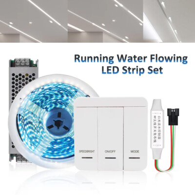 10M Running Water Flowing LED Stripe 24V 2835 Horse Race Streifen Fernbedienung
