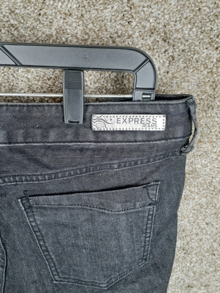 Express Zelda Slim Legging Jeans Womens 8R Black Wash Ultra Low Rise Casual Y2K - Image 4 of 4
