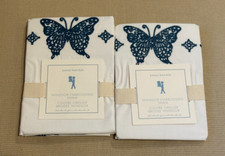 Pottery Barn Kids NEW Set of 2 Windsor Embroidered Standard Shams Butterfly