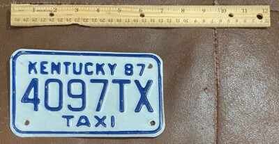 Kentucky 1987 TAXI License Plate # 4097TX | eBay