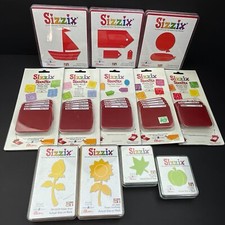 Sizzix Original Red Die Cut Set Mixed Lot of 12 Provo Graf Tags Balloons Doodle