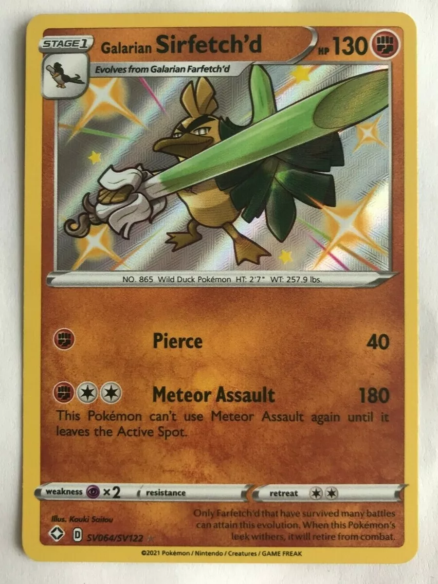 2021 Pokémon Shining Fates Galarian Sirfetch'd Holo SV064/SV122