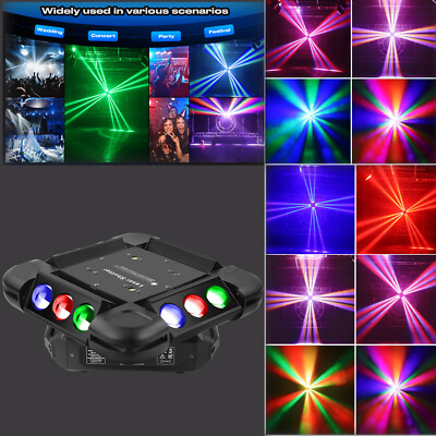 12 LED Storm Rotating Beam Stage Light RGBW Strobe Moving Head Lighting KTV Club