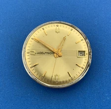 1970's Bulova Accutron 218 D Tuning Fork Watch Head Parts Only Not Working