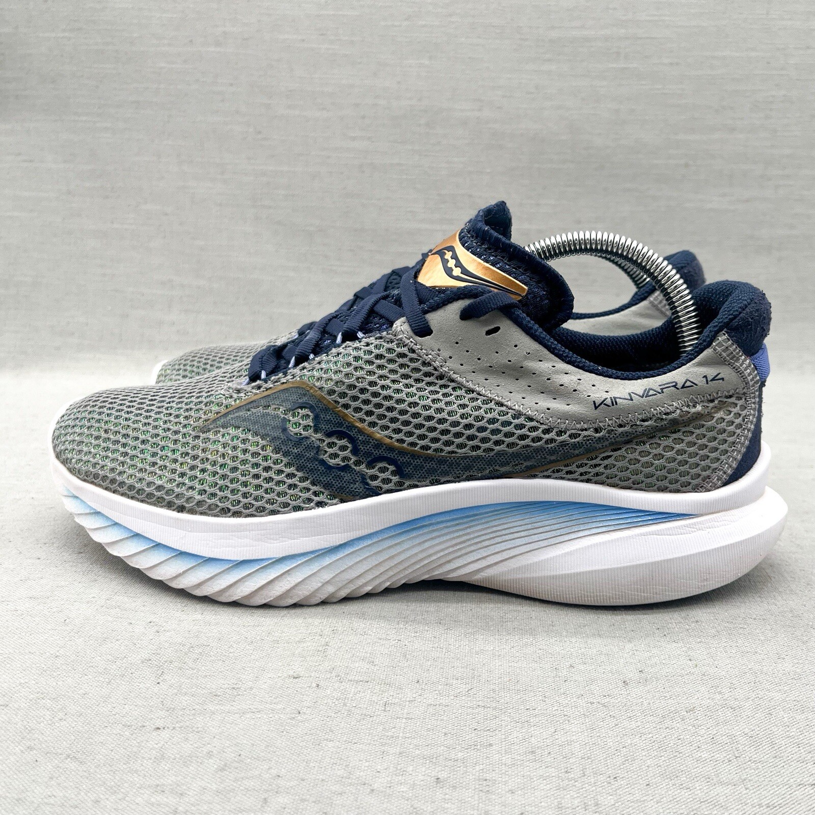 Saucony Kinvara 14 Womens 10.5 Running Shoe Sneaker Fossil Pool Gray Lightweight thumbnail 5