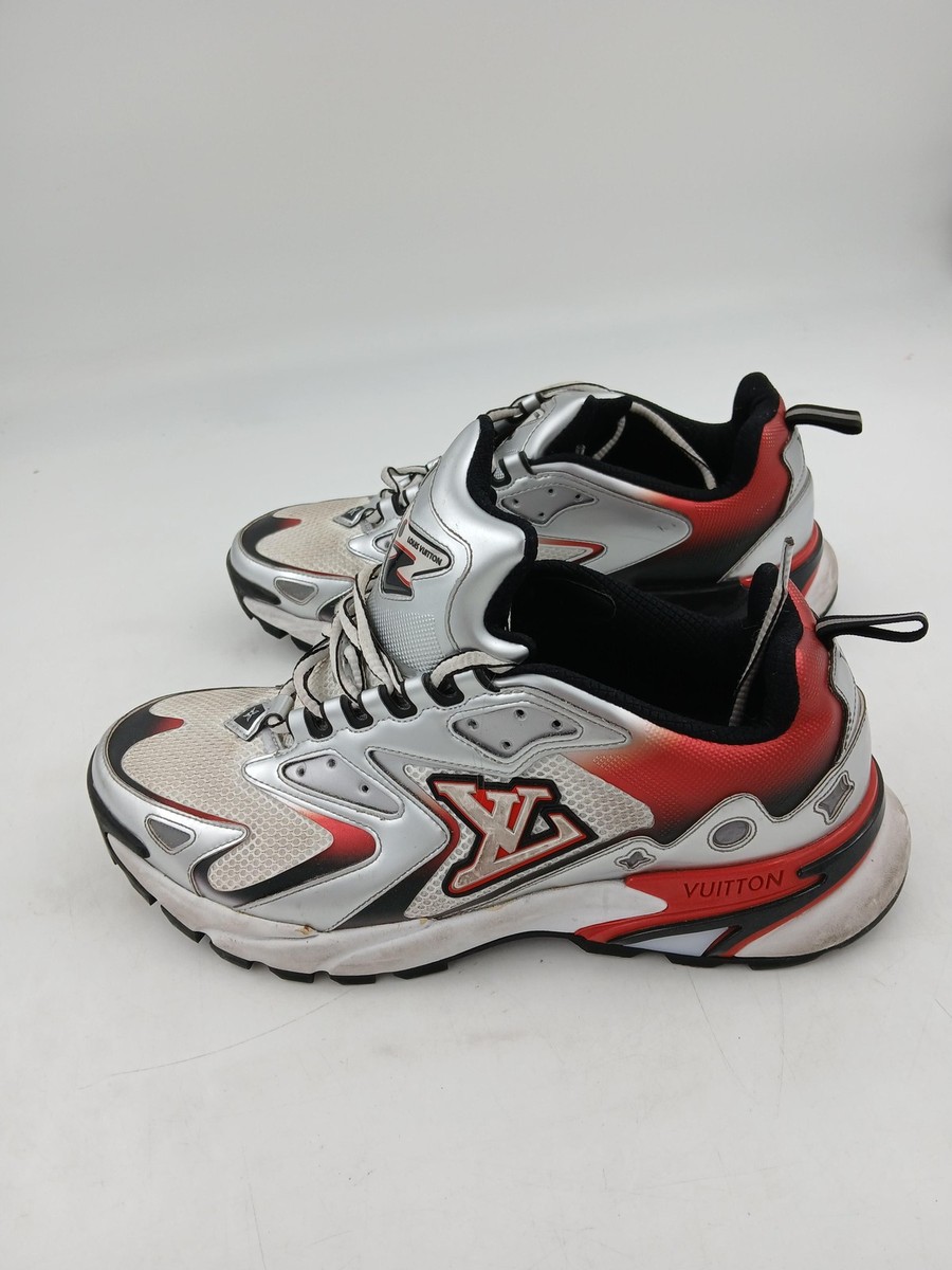 Louis Vuitton Shoes Mens LV Runner Tatic Size 9.5 Silver Red