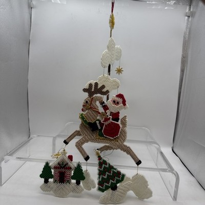 Vintage Finished BUCILLA Christmas Hanging Mobile Kit  Over the Roof Top #61085