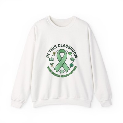 Mental Health Matters Crewneck Sweatshirt | Wear Green, Awareness Ribbon