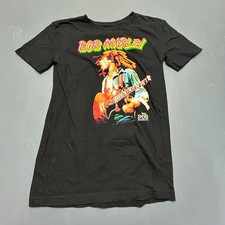 Bob Marley Graphic T Shirt Men's XS Black Zion Rootswear Reggae Casual Cotton