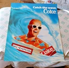 Vintage 1986 Max Headroom Coke Coca-Cola 14x17 Poster Catch The Wave NOS Ocean