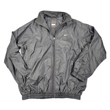 Vintage 99 Nike Full Zip Windbreaker Jacket Black Mesh Lined Youth Large L
