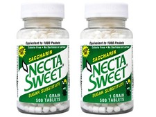 Necta Sweet Sugar Substitute Tablets, 1 Grain, 500 Tablets - 2 Pack