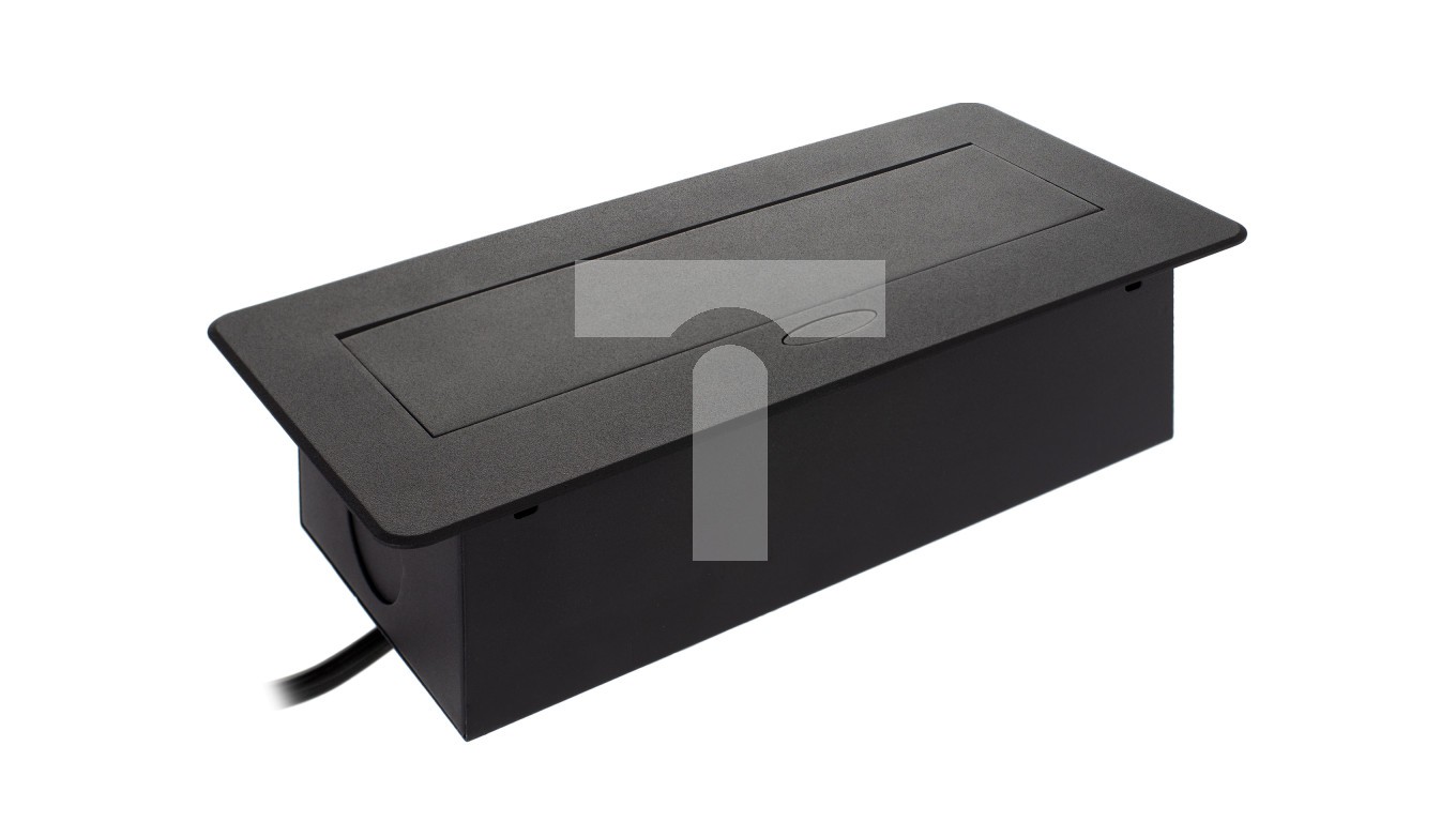 Furniture socket, worktop 3x2P + Z 1.5m black