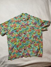 VTG Jams World Hawaiian Floral Rayon Shirt size L Surf gang 1936 Aloha