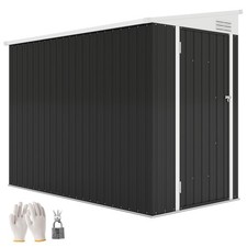 4' x 8' Steel Garden Storage Shed Metal Tool House with Lock and 2 Air Vents