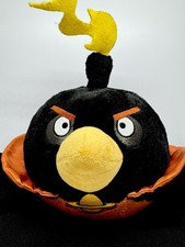 Angry Birds Space Black Bomb Bird Plush 8.5 x 7.5 Great Preowned Condition 2012