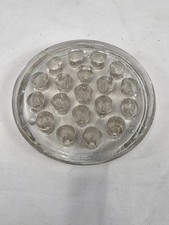 VTG Floral Frog Clear Glass 19 Hole Flower Holder footed 5 diameter