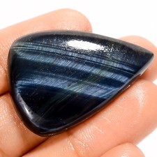 100 Natural Blue Tiger Eye Pear Shape Cabochon Gemstone 44.5 Ct 34X25X6mm UG695