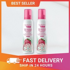 Image of Skinny Tan Strawberries & Cream Pink Whipped Gradual Tanner 150ml-2 Pack RRP £44