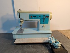 Working Singer 347 Robin-Egg Blue Sewing Mach...