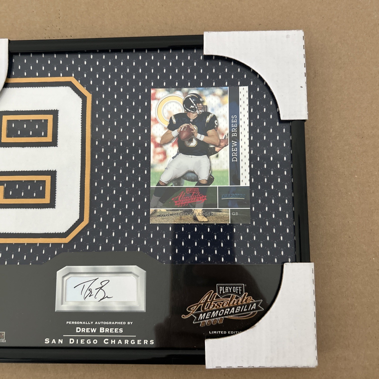 2002 Absolute Signing Bonus Auto Plaque Drew Brees #d  093/400 Chargers Saints  view 4