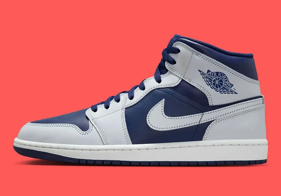 Nike Air Jordan 1 Mid Shoes Blue Void Pure Platinum DQ8426-403 Men's Sizes NEW - Image 3 of 4