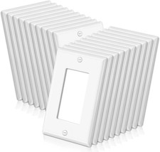 20 Pack Receptacle Wall Plate, 1-Gang Standard Size Decorator Outlet and Swit...