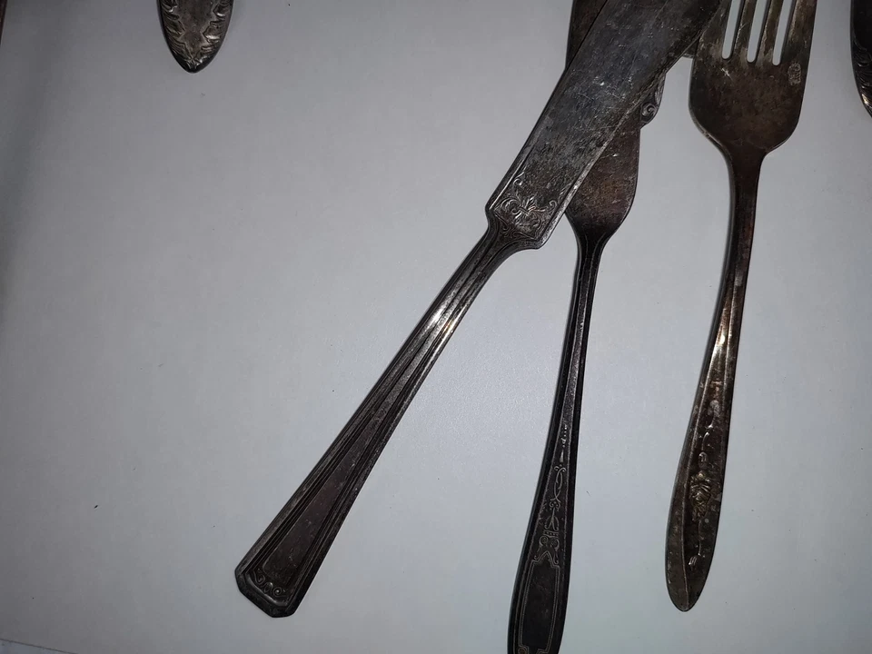 Lote Mixto de Cubiertos Plateados Varias Marcas Lote De 51 Usados Foto 4 de 4