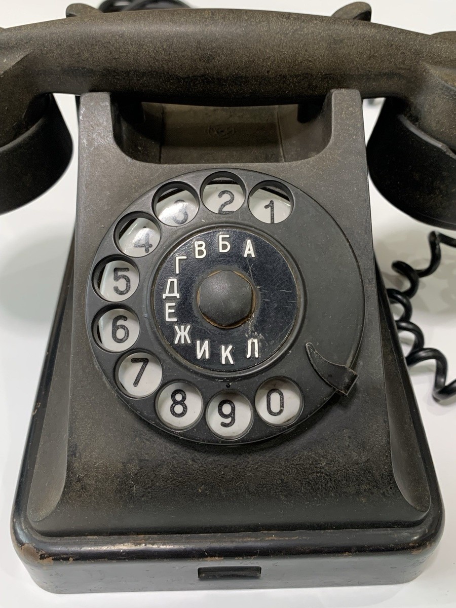 アンティークダイヤル式電話 （Rotary dial phone） Telephone Phone Rotary Bakelite 1940's Vintage Russian USSR Soviet