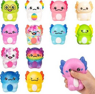 Axolotl Spielzeug, 12 Stück Axolotl Kollektion, Liebevolle Details, Vielseitige 
