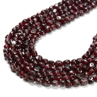 Red Garnet Smooth Irregular Round Pebble Beads Size 6-8mm 15.5'' Strand