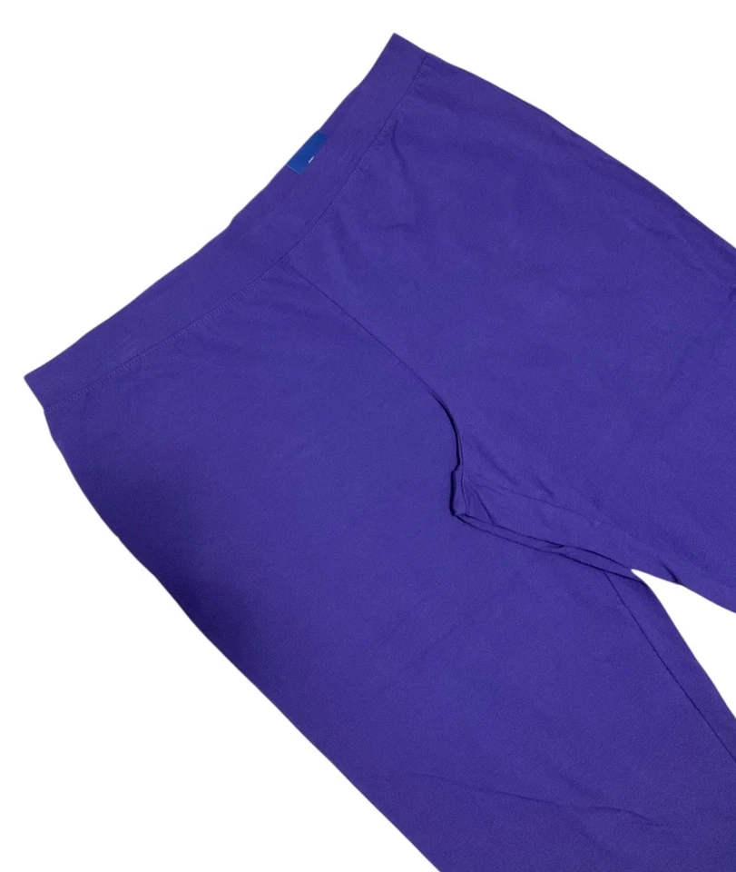 Pantalones capri de algodón suave Pull On Basic Editions Plus 2X punto púrpura relajado nuevos con etiquetas Foto 2 de 4