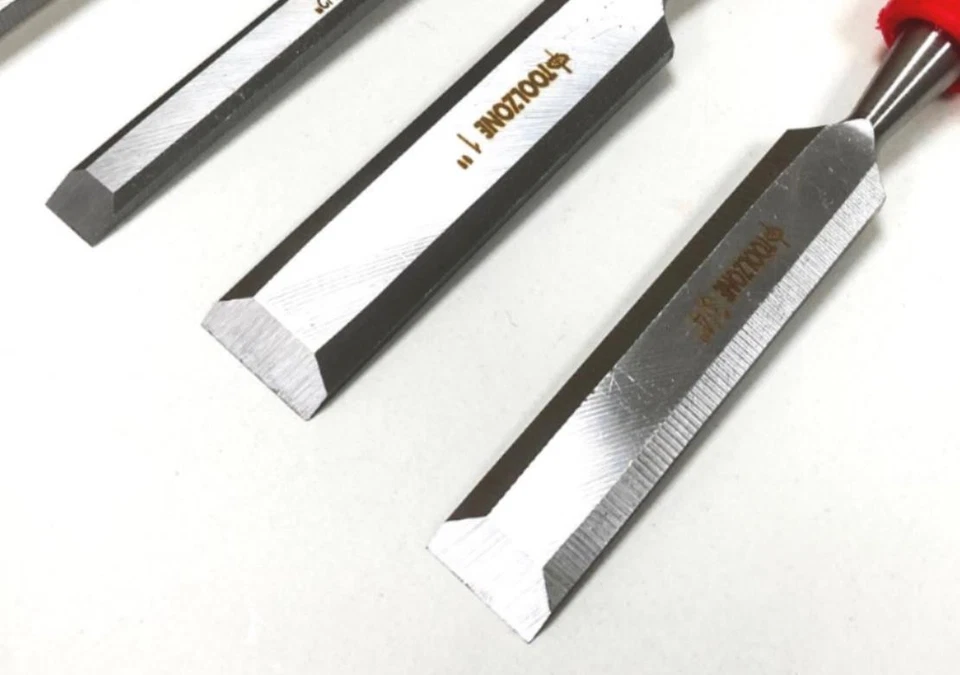Wood Chisel Set Woodworking Bevel Edge Hand Carpentry 4PC - 1/4 1/2 3/4 1" - Image 4 of 4
