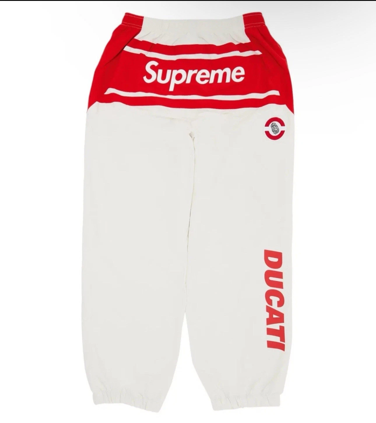 Pantalon de survêtement Supreme Ducati gris clair (taille Medium) à la main