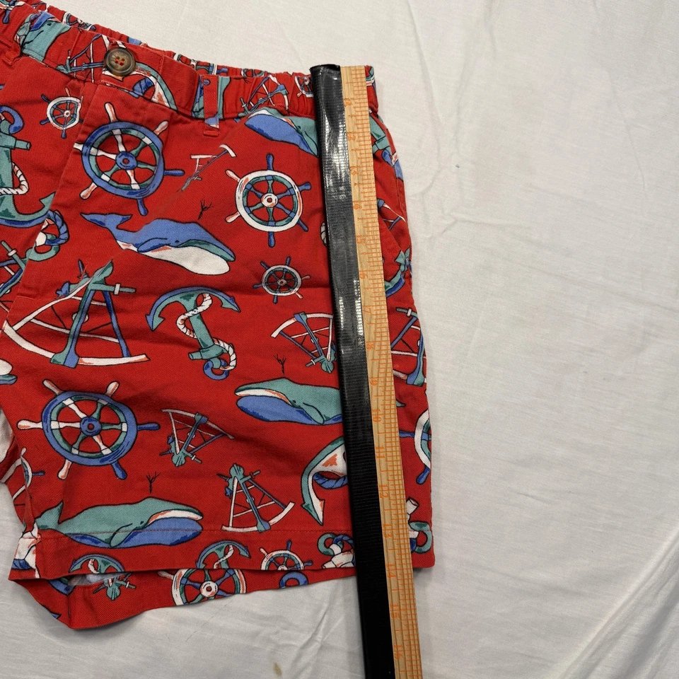 Chubbies Shorts Mens Medium Red Nautical Whale Anchor Beach Cotton Made USA - Image 4 of 4
