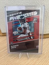 2021 Panini DeVonta Smith Optic Rookie Phenoms Patch Card RP5. rookie card picture
