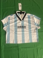 Women s Adidas Trio Colorblock Crop Tee Sz L slim