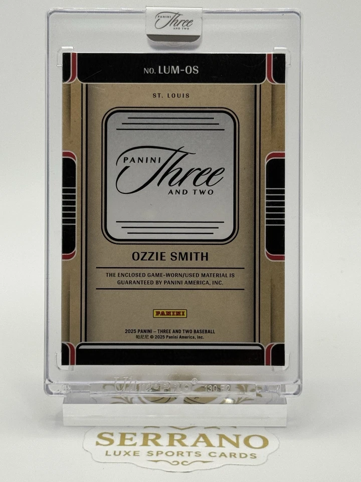 Madera luminosa Panini Three and Two 2025 Ozzie Smith/49 St. Louis Cardinals SP Foto 2 de 2
