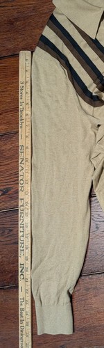 Polo maglione Todd Snyder uomo L/S seta e cotone a righe con bottoni - cachi - M - Foto 12 di 16