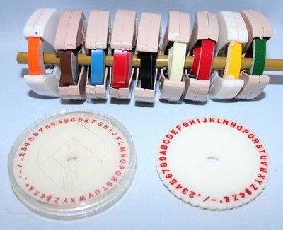 Lot of Vtg Dymo Embossing Label Maker Tape Magazines & Replacement Letter Wheels