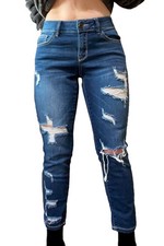 Refuge Distressed Ankle Skinny Jeans Women s Size 4 Mid Rise Medium Wash Denim