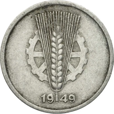 [#526257] Münze, GERMAN-DEMOCRATIC REPUBLIC, 5 Pfennig, 1949, Berlin, SS, Alumin - Bild 1 von 2