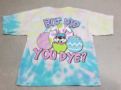Buc-ees Easter Bunny  Tie Dye 'But Did You Dye?' Doubled Sided Kids T-Shirt YXS