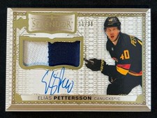 2023-24 UPPER DECK THE CUP #SP-EP ELIAS PETTERSSON SPLENDOR PATCH AUTO 11/36