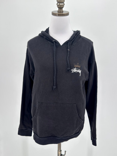 Stüssy, Vtg Stüssy 90s Irie Vibrations Black Rasta Diamond Graphic Pullover Hoodie Sz XS