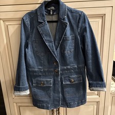 Jones New York Denim Blazer/Jacket - Size M