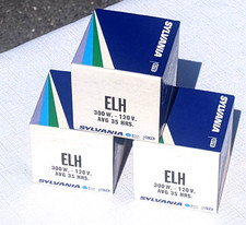 Lot of 3 New Sylvania ELH 82V 300W Slide Projector Lamps Bulbs FREE SHIP